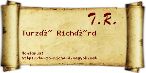 Turzó Richárd névjegykártya